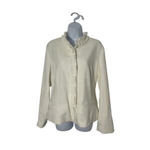 chicos jacket top ivory size 2 | large